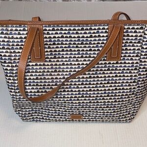Fossil textured hard vinyl large tote bag